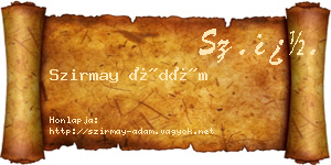 Szirmay Ádám névjegykártya