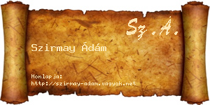 Szirmay Ádám névjegykártya
